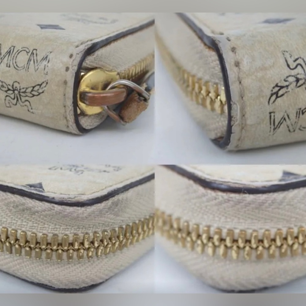 MCM Visetos Rabbit Leather Zip Around Long Wallet Pink Interior Canvas HOST PICK - Picture 9 of 12